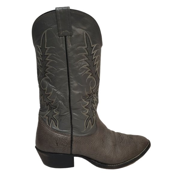 Nocona Other - Vintage Nocona Western Boots Grey Leather Cowboy Pull-on Biker